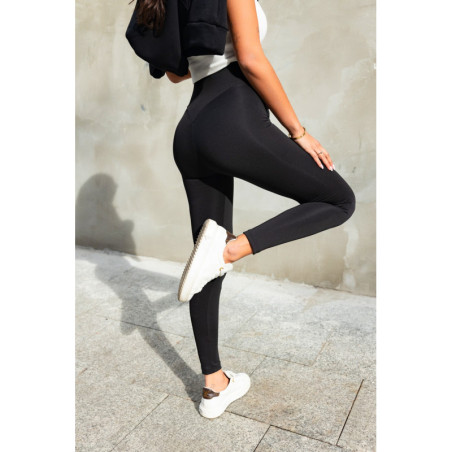 Legginsy klasyczne PERFECT PUSH UP T29 czarne MITARE