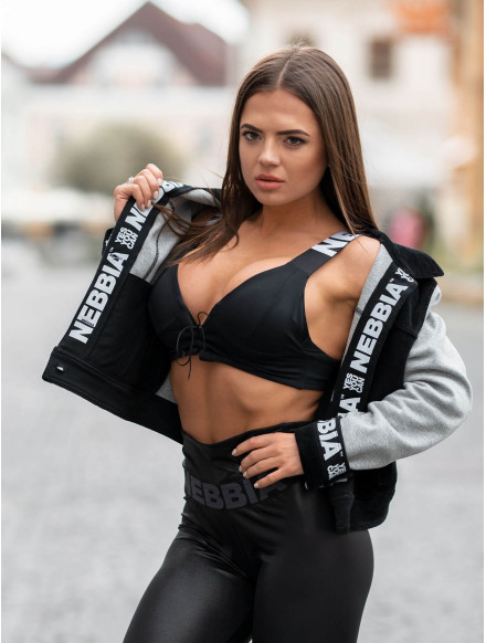 Sznurowany sportowy biustonosz N694 czarny NEBBIA 2