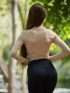 Krótka bluza SIMPLY K045 beżowa MITARE