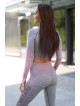 Crop Top z długim rękawem SHADE K012 szaro/różowy MITARE