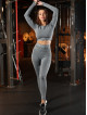 Crop top bezszwowy PUSH UP MAX K084 ciemnoszary MITARE