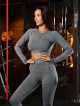 Crop top bezszwowy PUSH UP MAX K084 ciemnoszary MITARE