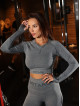 Crop top bezszwowy PUSH UP MAX K084 ciemnoszary MITARE