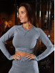 Crop top bezszwowy PUSH UP MAX K084 ciemnoszary MITARE