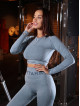 Crop top bezszwowy PUSH UP MAX K084 niebieski MITARE