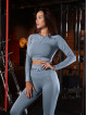 Crop top bezszwowy PUSH UP MAX K084 niebieski MITARE