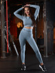 Legginsy damskie bezszwowe niebieskie PUSH UP MAX K001 MITARE