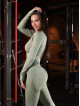 Crop top bezszwowy PUSH UP MAX K084  army green MITARE