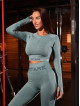 Crop top bezszwowy PUSH UP MAX K084 zielony MITARE