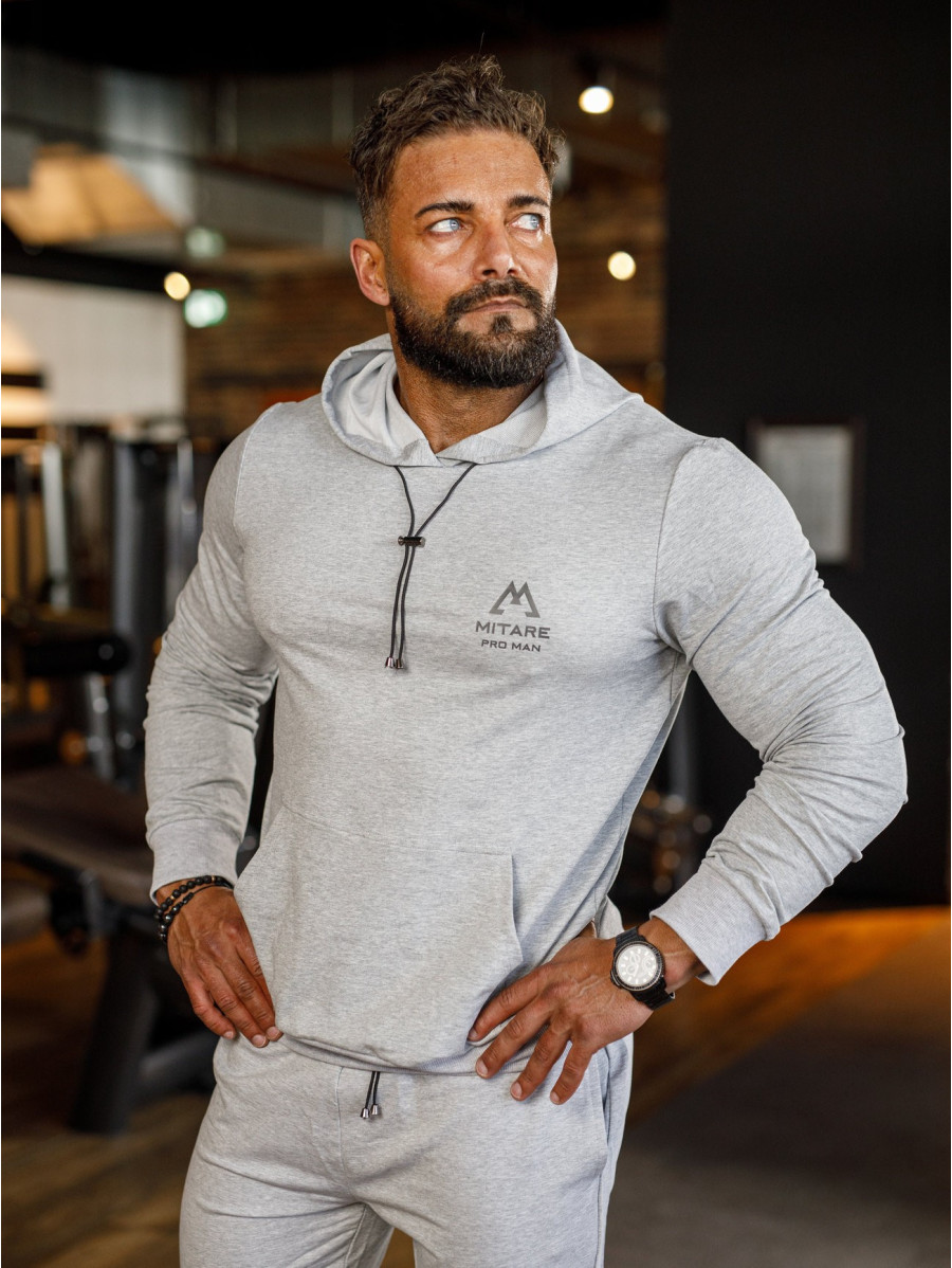 Bluza z kapturem K088 jasnoszara MITARE PRO MAN