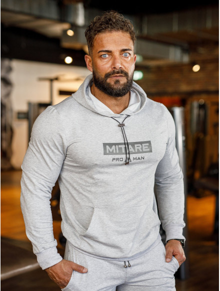 Bluza z kapturem K103 jasnoszara MITARE PRO MAN