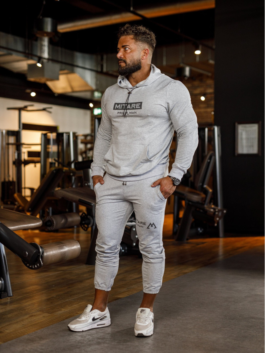 Bluza z kapturem K103 jasnoszara MITARE PRO MAN