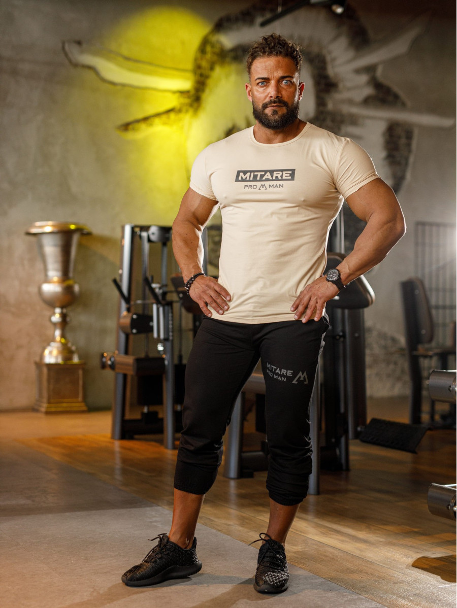 T-shirt K093 beżowy MITARE PRO MAN