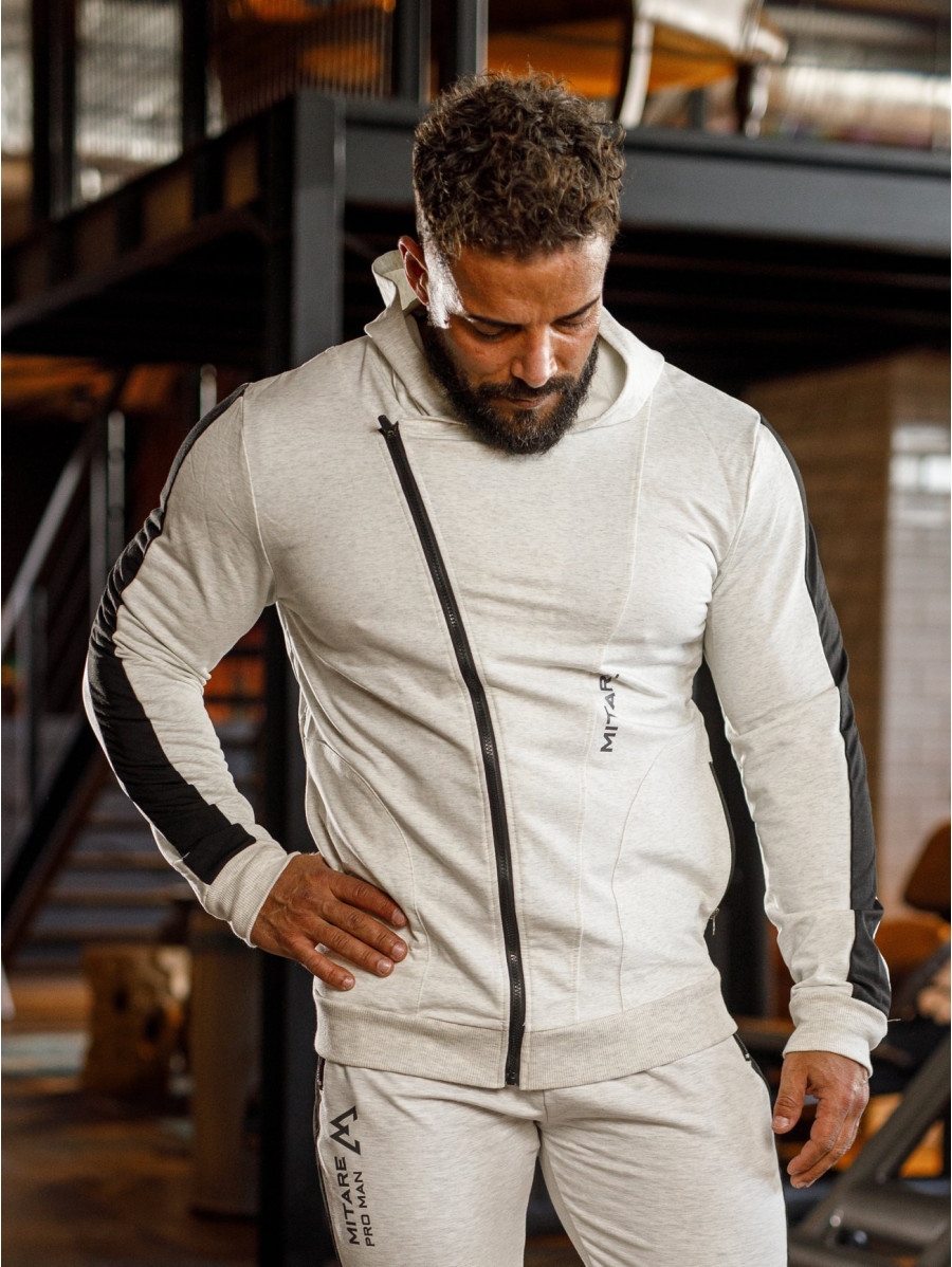 Bluza z kapturem K097 jasnoszara MITARE PRO MAN