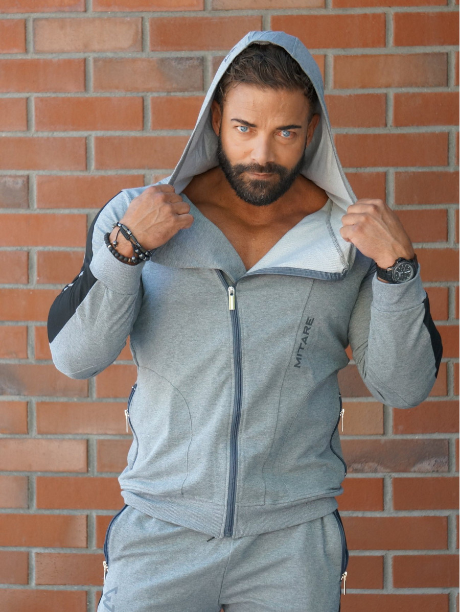 Bluza z kapturem K097 ciemnoszara MITARE PRO MAN