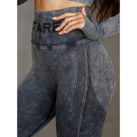 Legginsy damskie bezszwowe czarne PUSH UP MAX MARBLE K111 MITARE