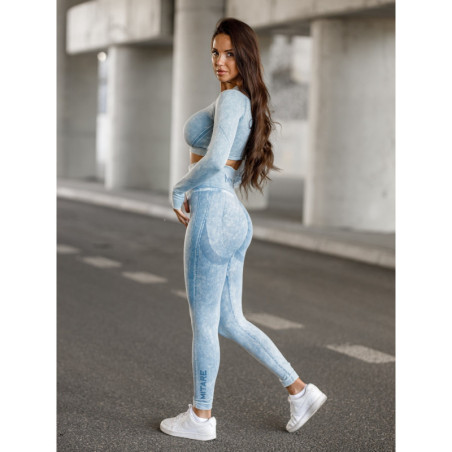 Legginsy damskie bezszwowe blue jeans PUSH UP MAX MARBLE K111 MITARE
