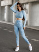 Crop top bezszwowy PUSH UP MAX MARBLE K110 blue jeans MITARE