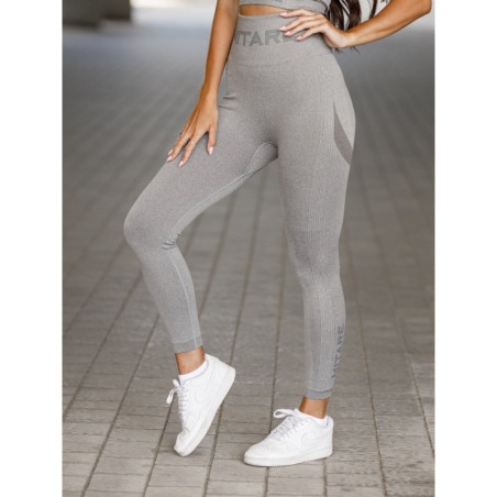 Legginsy damskie bezszwowe jasnoszare PUSH UP MAX K001 MITARE