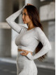 Crop top bezszwowy PUSH UP MAX MARBLE K110 jasnoszary MITARE