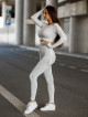 Legginsy damskie bezszwowe jasnoszare PUSH UP MAX MARBLE K111 MITARE