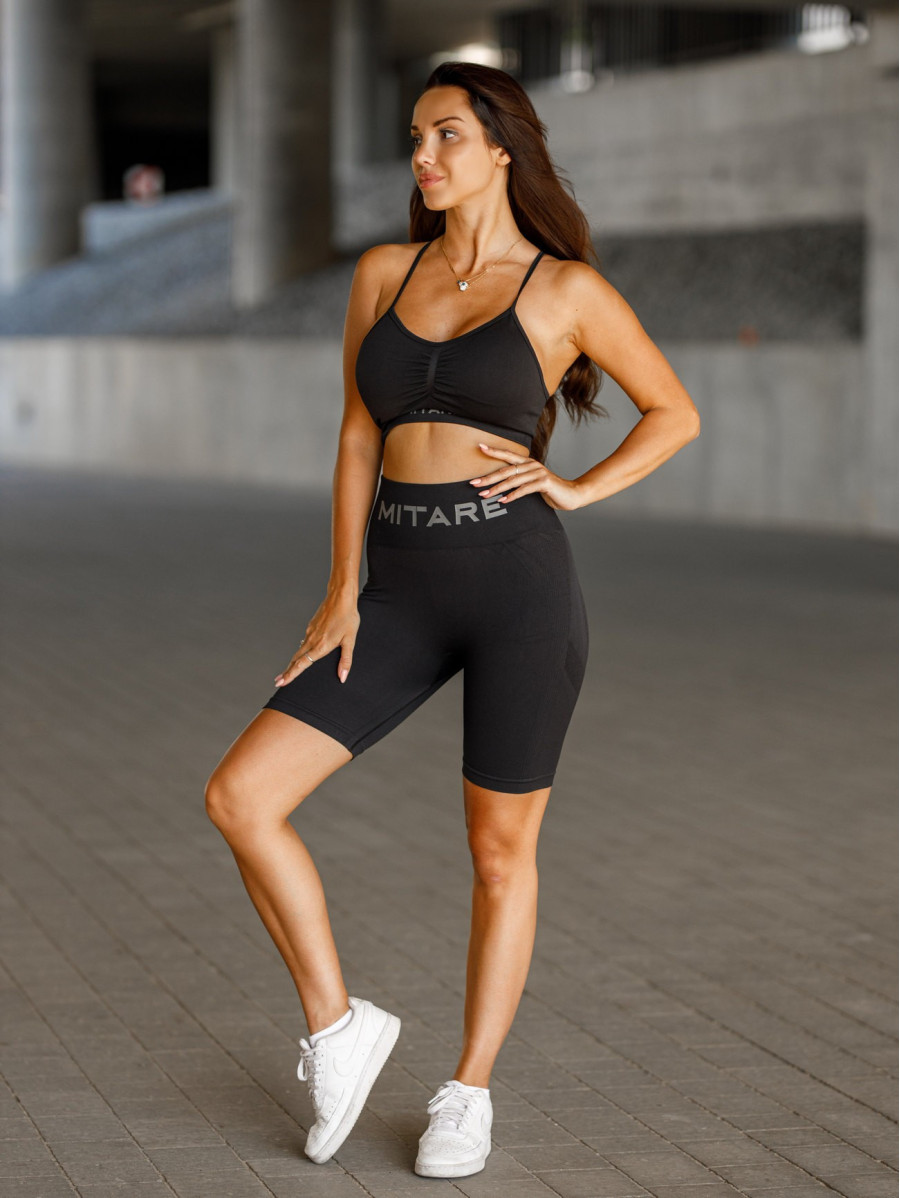 Biustonosz bezszwowy PUSH UP MAX K002 czarny MITARE