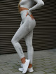 Legginsy damskie modelujące wyszczuplające jasnoszare PUSH UP MAX MARBLE ANGEL K111A MITARE