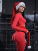 Crop top bezszwowy PUSH UP MAX K084 czerwony MITARE