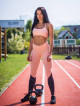Legginsy damskie łososiowe WYSOKI STAN MODEL N638 NEBBIA