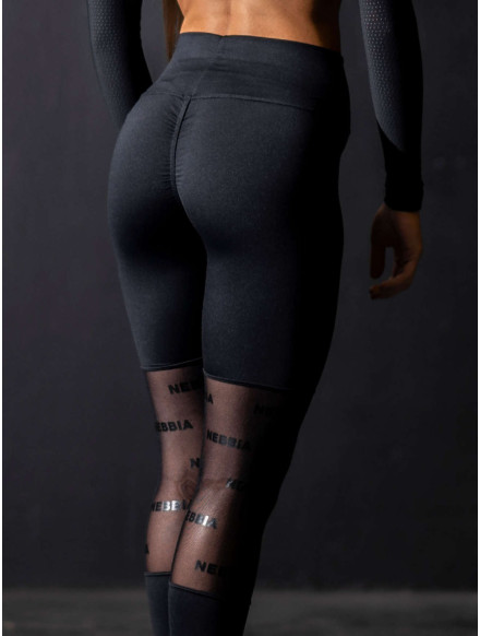 Legginsy damskie z siateczką czarne N666 NEBBIA