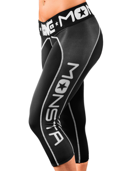 Legginsy damskie 3/4 DriFit Compression M191 Black/White MONSTA