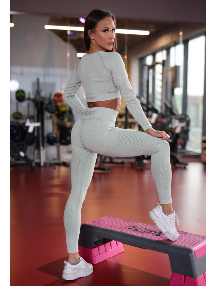 Crop Top bezszwowy DREAM K107 oliwkowy MITARE 2
