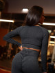 Crop Top bezszwowy DREAM K107 grafitowy MITARE