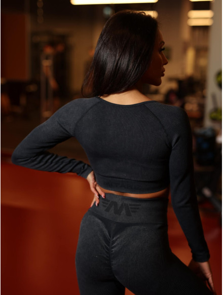 Crop Top bezszwowy DREAM K107 grafitowy MITARE 2