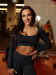 Crop Top bezszwowy DREAM K107 grafitowy MITARE