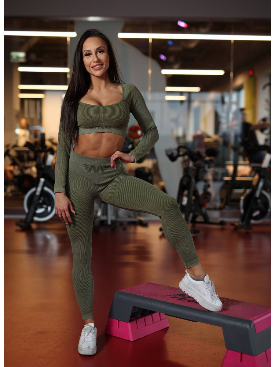 Crop Top bezszwowy DREAM K107 zielony MITARE
