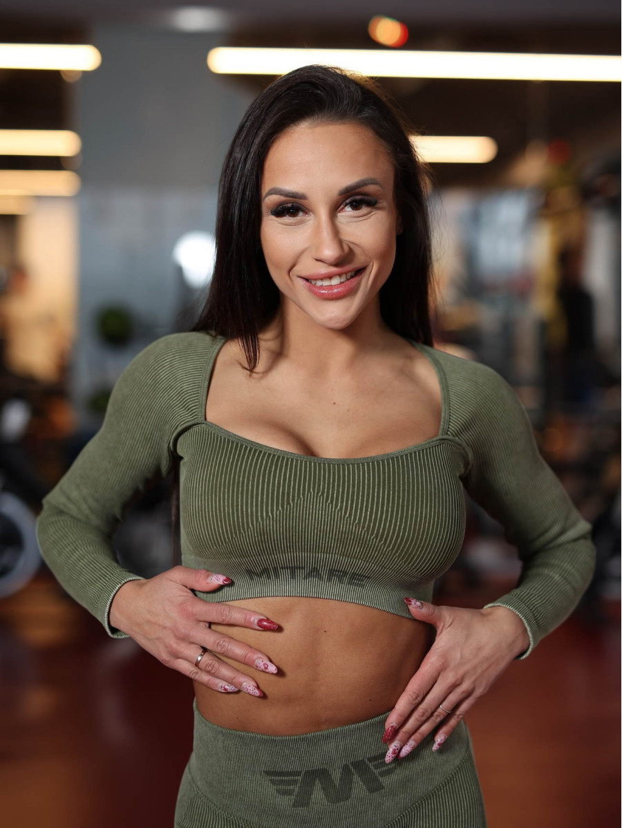 Crop Top bezszwowy DREAM K107 zielony MITARE