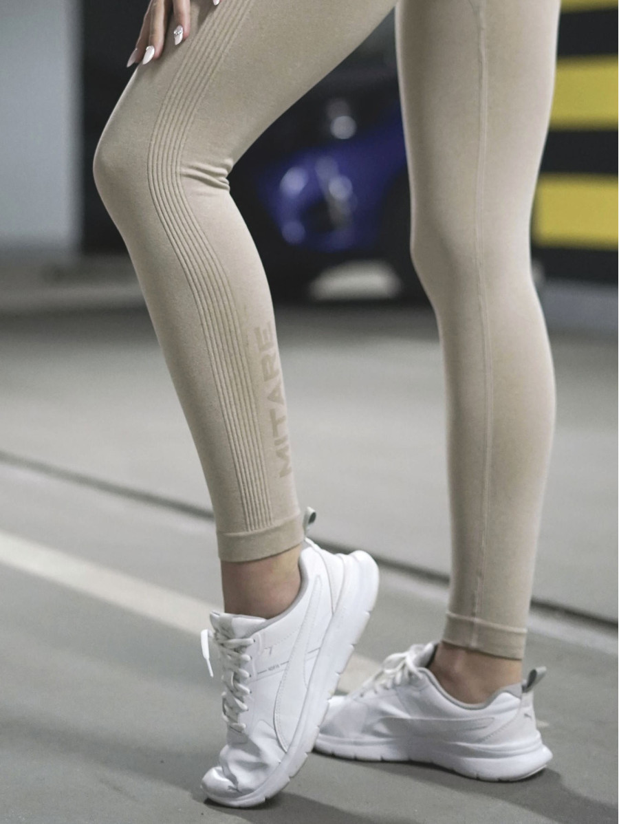 Legginsy damskie modelujące wyszczuplające beżowe PUSH UP MAX ANGEL K001A MITARE