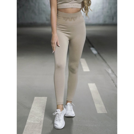 Legginsy damskie modelujące wyszczuplające beżowe PUSH UP MAX ANGEL K001A MITARE