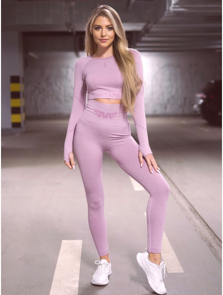 Crop top bezszwowy PUSH UP MAX K084 jasny fiolet MITARE 2