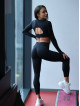 Legginsy damskie modelujące wyszczuplające czarne PUSH UP HYPNOTIZE K130 MITARE