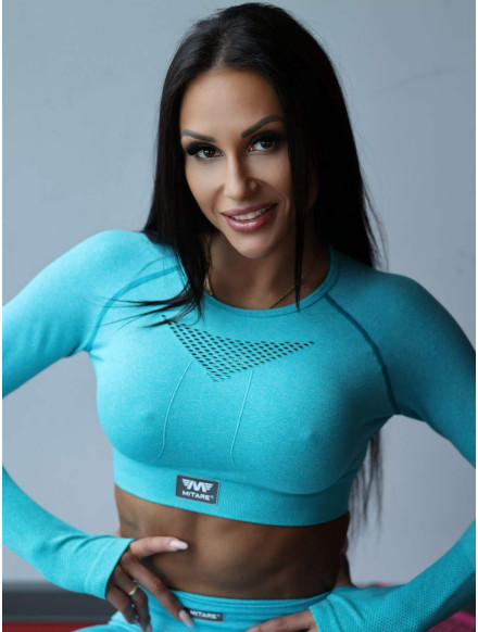 Crop top HYPNOTIZE K129 turkusowy MITARE