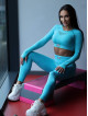 Legginsy damskie modelujące wyszczuplające turkusowe PUSH UP HYPNOTIZE K130 MITARE